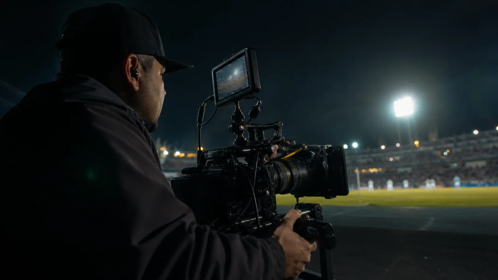 Producción audiovisual de Mapache Studio en un estadio